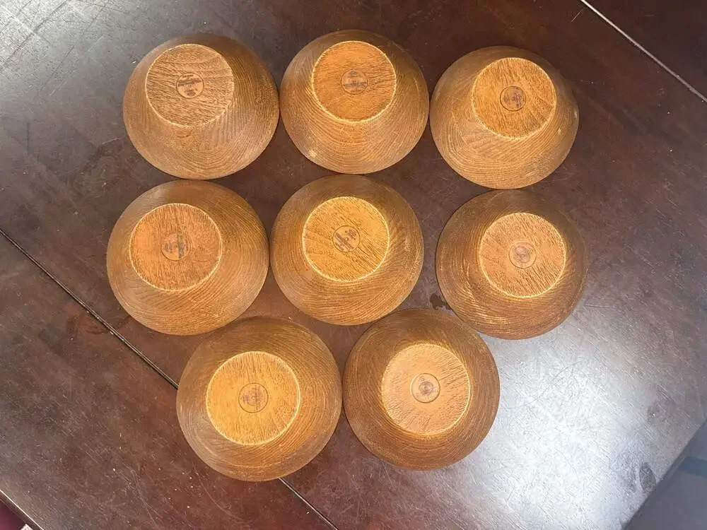 Vintage Thermo-Serv West Bend Wood Grain Insulated Salad Bowls Set of 8